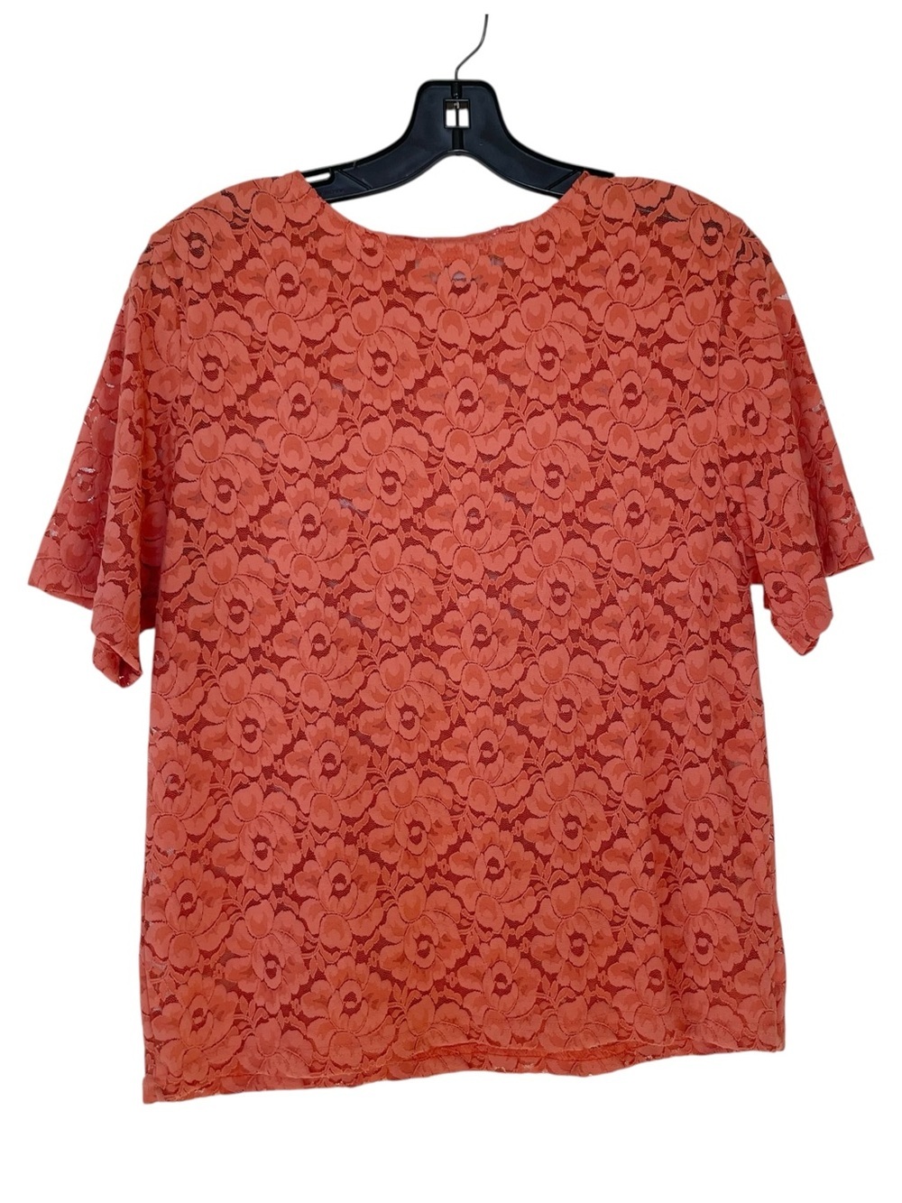 Women's Lace Overlay Tee - Orange Vintage Basil Floral